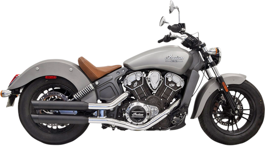 Bassani 3" Classic Black Slip On Mufflers for 2017-2024 Indian Scout Bobber