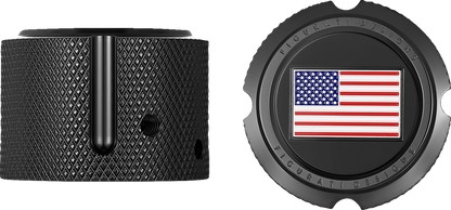 Figurati Designs American Flag Front Axle Nut Black Covers for 2002-2022 Harley