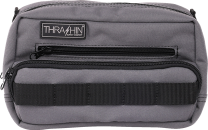 Thrashin Supply Gray Motorcycle Handlebar Storage Bag Plus for Harley THB-0018
