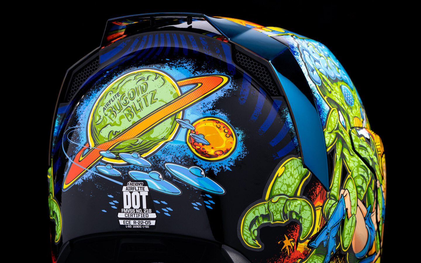Icon Airflite Bugoid Blitz Unisex Adult Motorcycle Riding Full Face Helmet