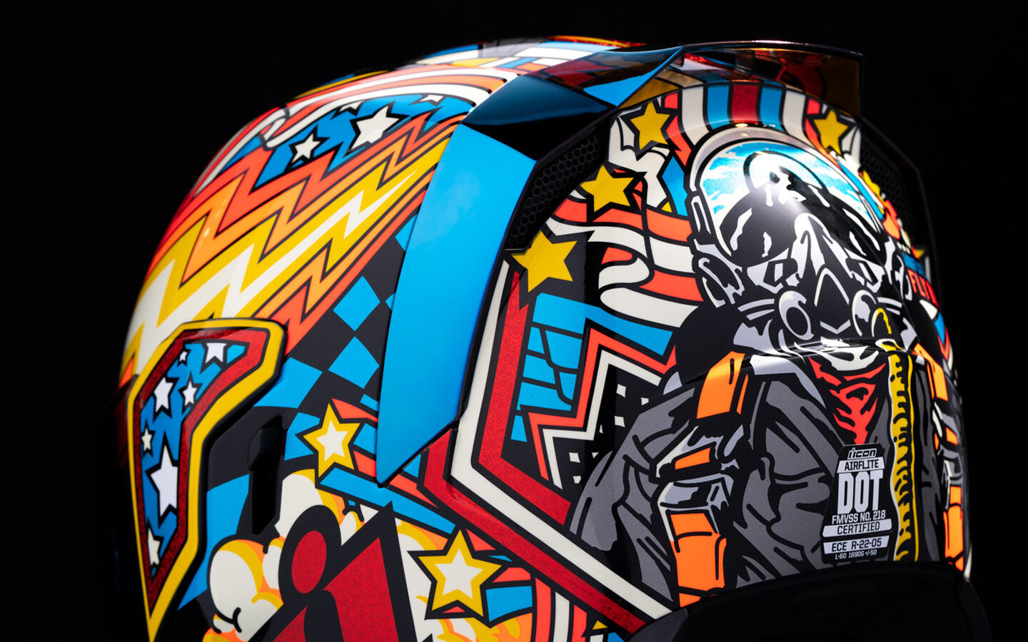 Icon Airflite Flyboy Unisex Adult Motorcycle Street Bike Race Full Face Helmet