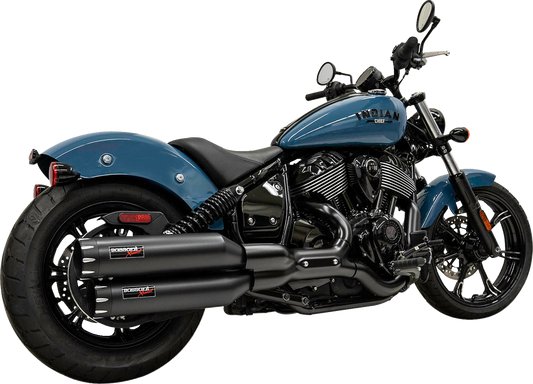 Bassani Black 4" Slip On Mufflers fits 2022-2023 Indian Chief Bobber Dark Horse