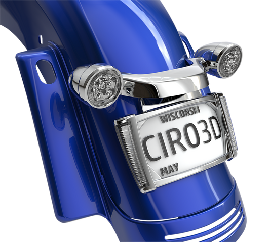 Ciro LED Smoked Motorcycle License Plate Frame 2014-2024 Harley Touring Models