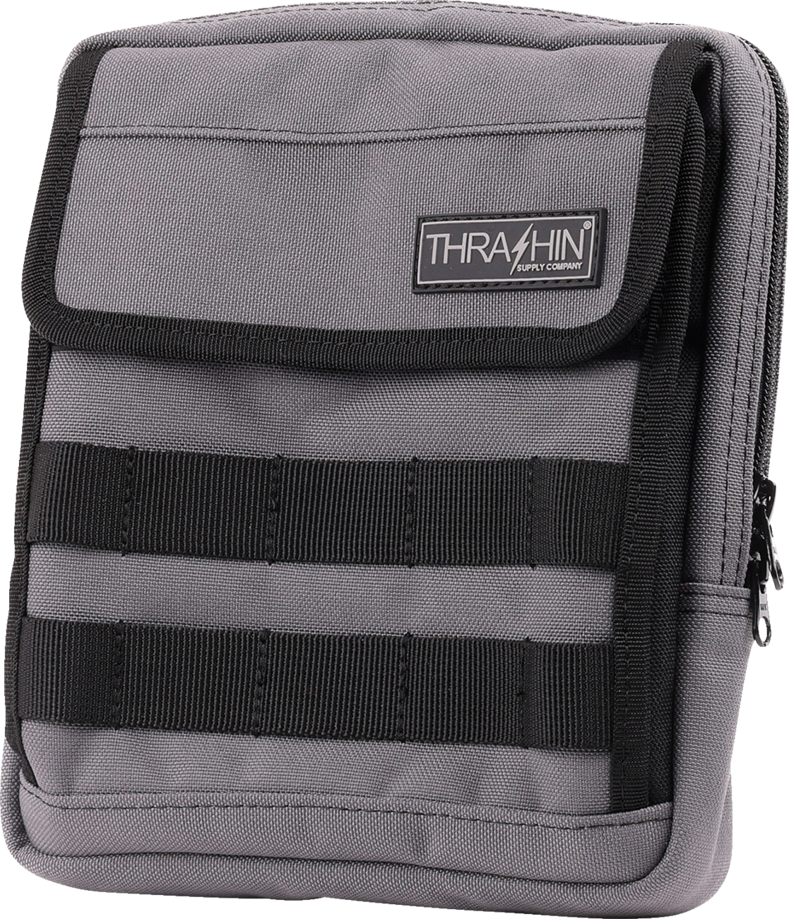 Thrashin Supply Gray Motorcycle Handlebar Storage Bag Slim for Harley THB-0030