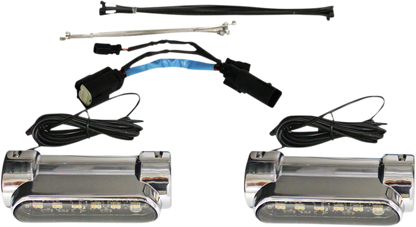 Custom Dynamics Chrome Amber LED Engine Guard Lights for 2010-2013 Harley CVO
