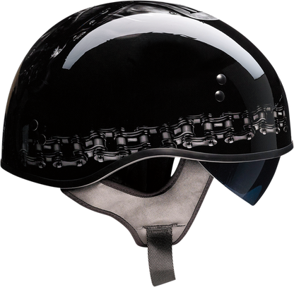 Z1R Vagrant Black FTW Unisex Adult Motorcycle Riding Street Racing Half Helmet