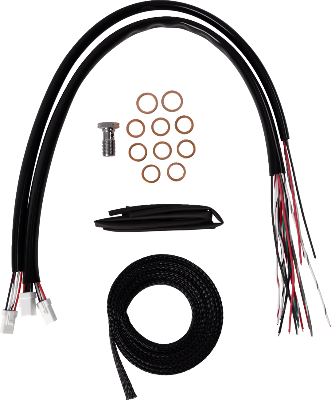 La Choppers Complete 15"-17" Handlebar Cable Brake Line Kit 23-26 Harley Touring
