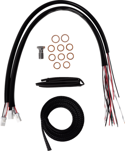 La Choppers Complete 15"-17" Handlebar Cable Brake Line Kit 23-26 Harley Touring
