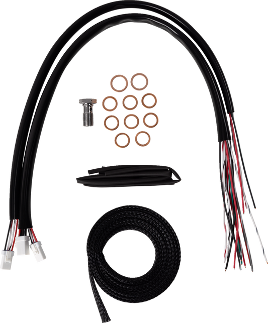 La Choppers Complete 15"-17" Handlebar Cable Brake Line Kit 23-26 Harley Touring