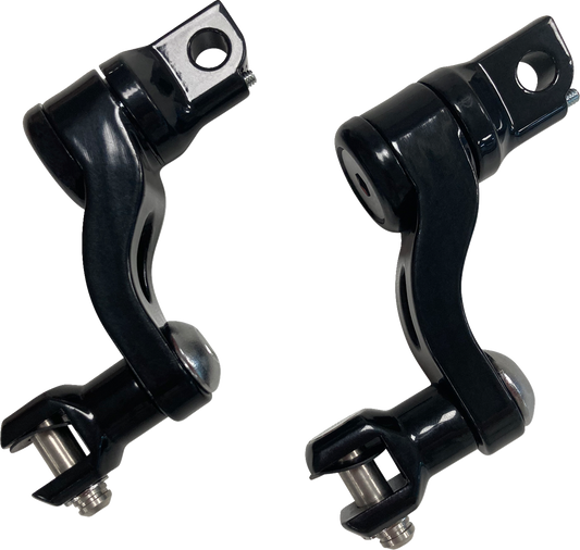Drag Specialties Black Adjustable Passenger Foot Peg Mounts for Harley Davidson