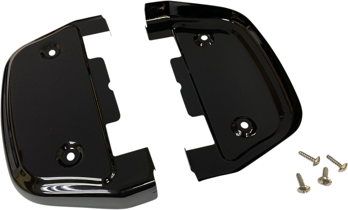 Drag Specialties Gloss Black Passenger Floorboard Covers 1986-23 Harley Touring