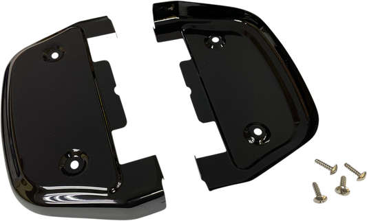 Drag Specialties Gloss Black Passenger Floorboard Covers 1986-23 Harley Touring