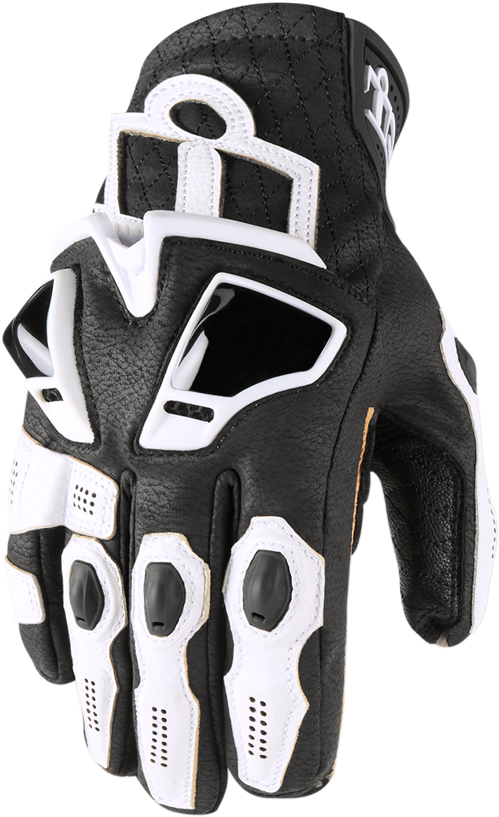 Icon Mens Hypersport Leather Dual Sport Motorcycle Riding Street Racing Gloves