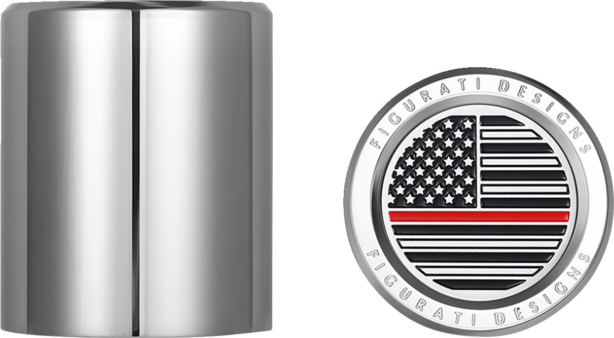 Figurati Red Line USA Flag Short Magnetic Docking Hardware Covers for Harley