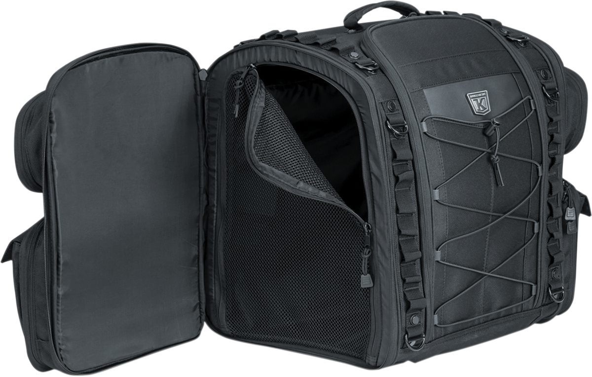 Kuryakyn 5284 Black Textile Momentum Road Warrior Rear Rack Bag for Harley