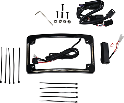 Custom Dynamics Black LED Radius License Plate Frame 2010-2013 Harley FLTRX FLHX