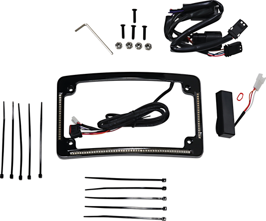 Custom Dynamics Black LED Radius License Plate Frame 2010-2013 Harley FLTRX FLHX