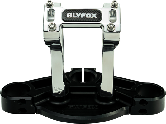 Slyfox 6" Raw 1-1/8" Clamping Pullback Handlebar Riser Kit for Harley Davidson