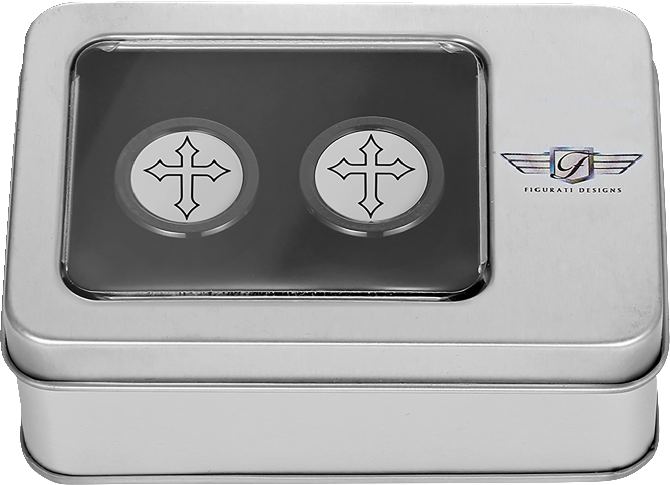 Figurati Designs Cross Black Short Magnetic Docking Hardware Covers for Harley