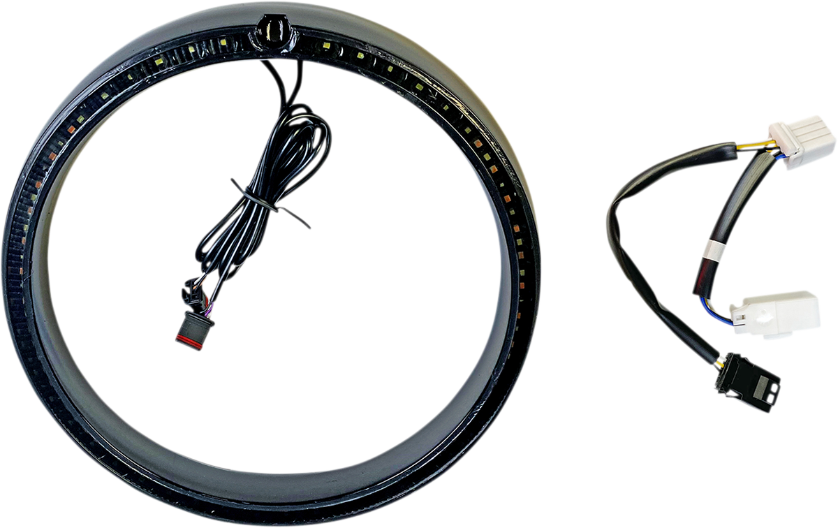 Custom Dynamics Black Sequential LED Headlight Trim 2006-2013 Harley Touring