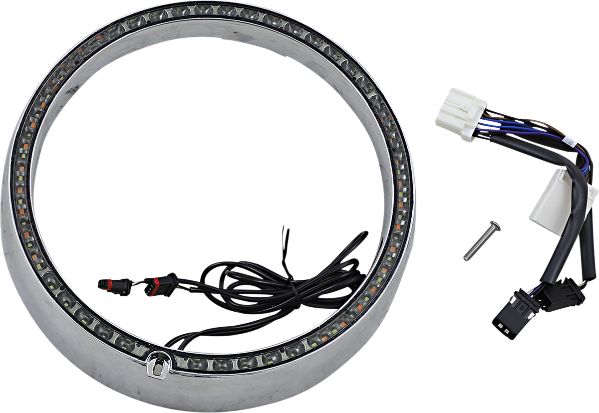 Custom Dynamics Chrome LED Sequential Headlight Trim 1999-2005 Harley Touring