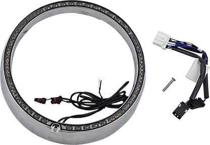 Custom Dynamics Chrome LED Sequential Headlight Trim 1999-2005 Harley Touring