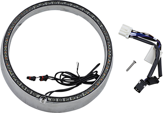 Custom Dynamics Chrome LED Sequential Headlight Trim 1999-2005 Harley Touring