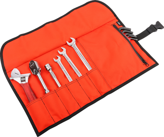 Thrashin V2 Black Motorcycle Tool Roll Storage Bag for Harley Davidson THB-0019