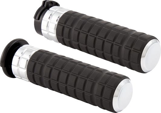 Arlen Ness Chrome Speedliner TBW 1" Hand Grips 2008-2022 Harley Touring Softail
