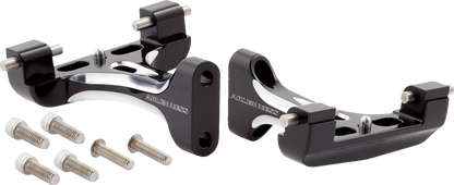 Arlen Ness Black Contrast Passenger Floorboard Mounts for 1993-23 Harley Touring