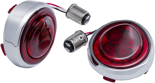 Ciro LED Lighted Fang Rear Red Turn Signal Inserts 2007-2024 Harley Softail