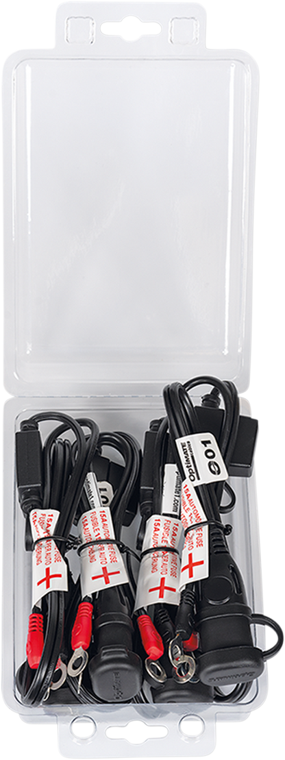 Tecmate Optimate Four Black 20" Battery Ring Terminal Eyelet SAE Plug Pigtail