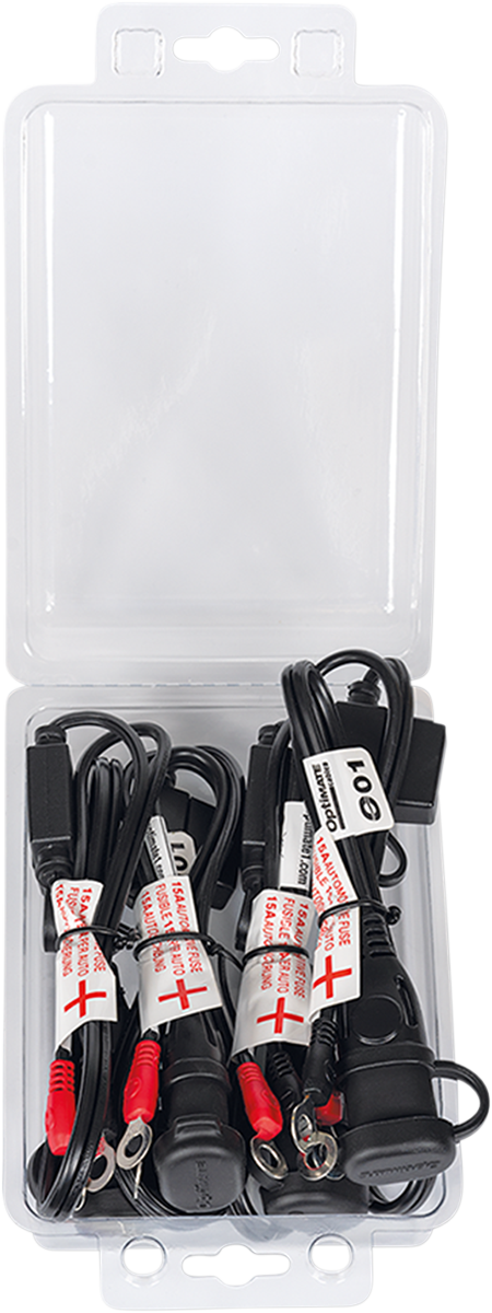 Tecmate Optimate Four Black 20" Battery Ring Terminal Eyelet SAE Plug Pigtail