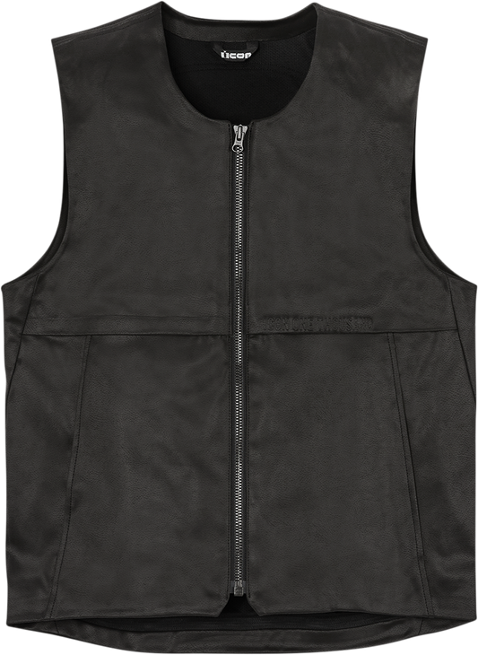 Icon Backlot Mens Textile Black Motorcycle Riding Street Casual Club Vest