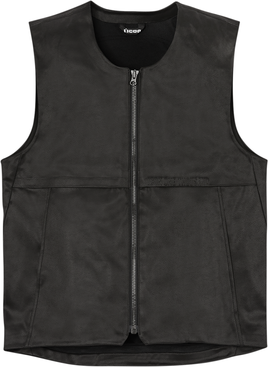Icon Backlot Mens Textile Black Motorcycle Riding Street Casual Club Vest