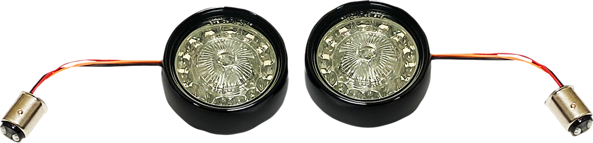 Custom Dynamics Black Red Rear LED Turn Signal Inserts 2007-2024 Harley Softail