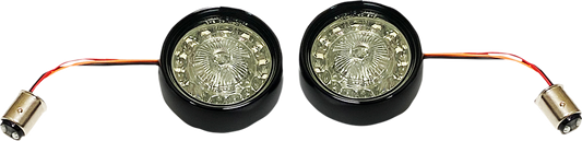 Custom Dynamics Black Red Rear LED Turn Signal Inserts 2007-2024 Harley Softail