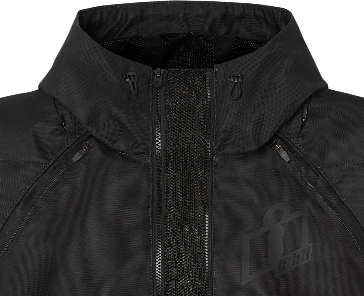 Icon Airform Adult Mens Black Motorcycle Riding Street Racing Zipper Jacket