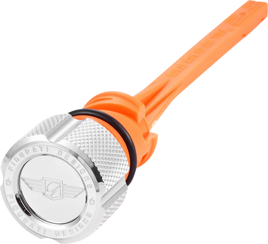 Figurati Silver Knurled Magnetic Engine Oil Dipstick 2018-2025 Harley Softail M8