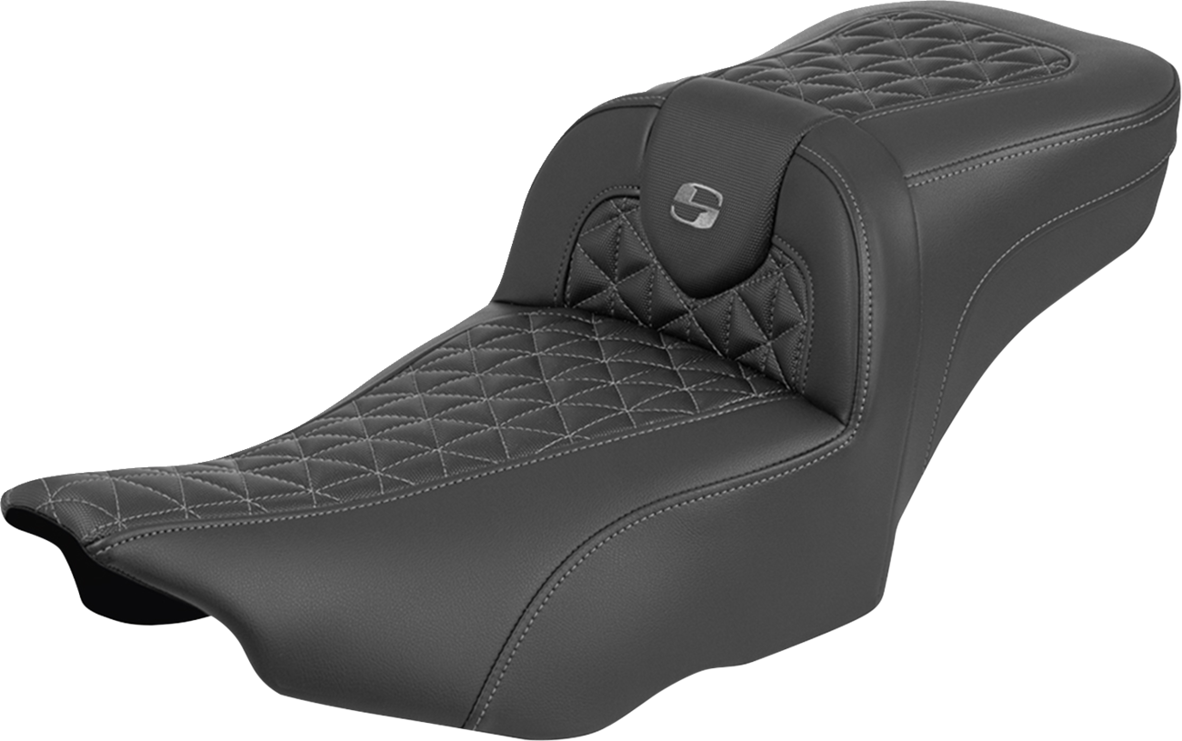 Saddlemen Roadsofa Gray Tri Gripper Extended Seat for 2023-2025 Harley Touring
