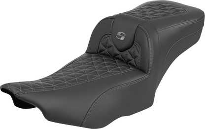 Saddlemen Roadsofa Gray Tri Gripper Extended Seat for 2023-2026 Harley Touring