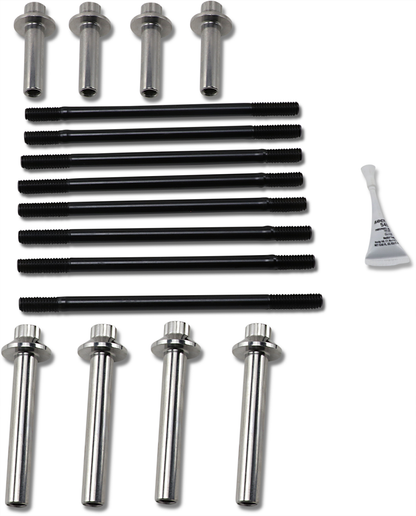 Feuling Chrome Black Cylinder Stud & Head Bolt Kit 1985-2000 Harley Touring FXDL