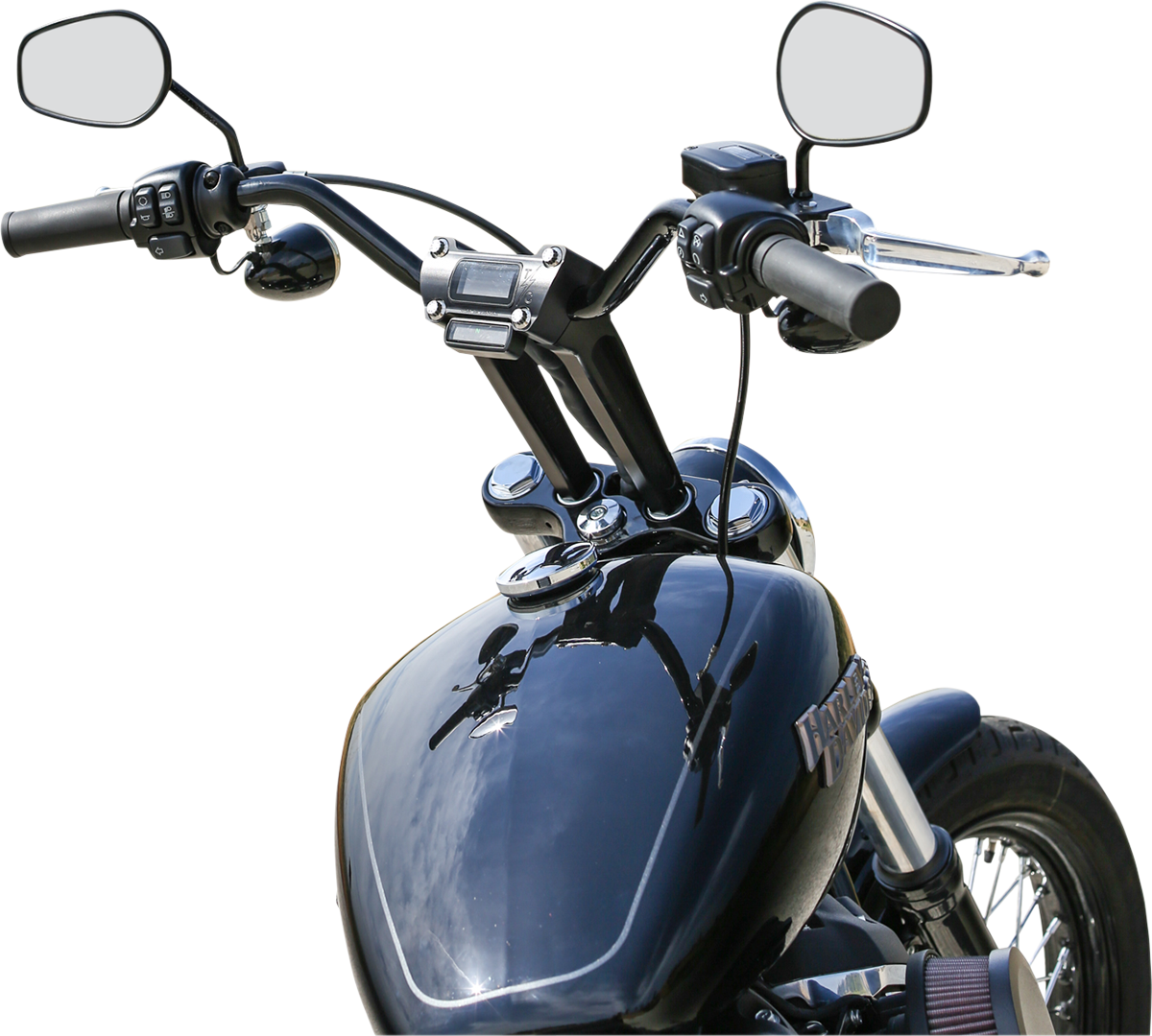Thrashin Black 8" Straight Gauge Cutout Handlebar Risers for 2018-2025 Softail