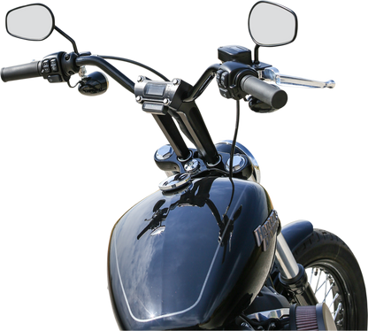 Thrashin Black 8" Straight Gauge Cutout Handlebar Risers for 2018-2025 Softail