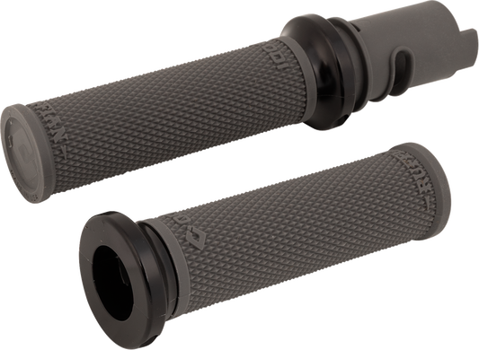Odi Ruffian Lock-On Gray Knurled Handlebar Grips 2023-26 Harley Touring Softail