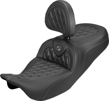 Saddlemen Roadsofa Gray Lattice Carbon Seat & Backrest for 08-25 Harley Touring