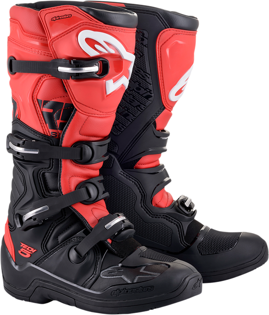 Alpinestars Tech 5 Mens Black Red Motorcycle Riding Dirt Bike Racing Boots MX