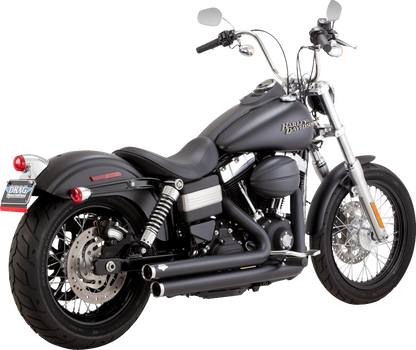 Vance & Hines Big Shots Staggered Black Exhaust System for 2006-2009 Harley Dyna