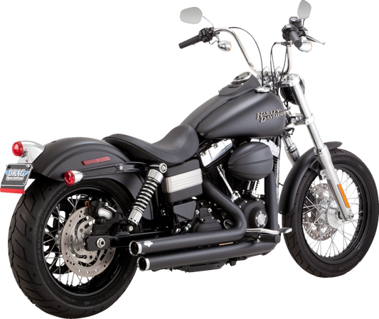 Vance & Hines Big Shots Staggered Black Exhaust System for 2006-2009 Harley Dyna