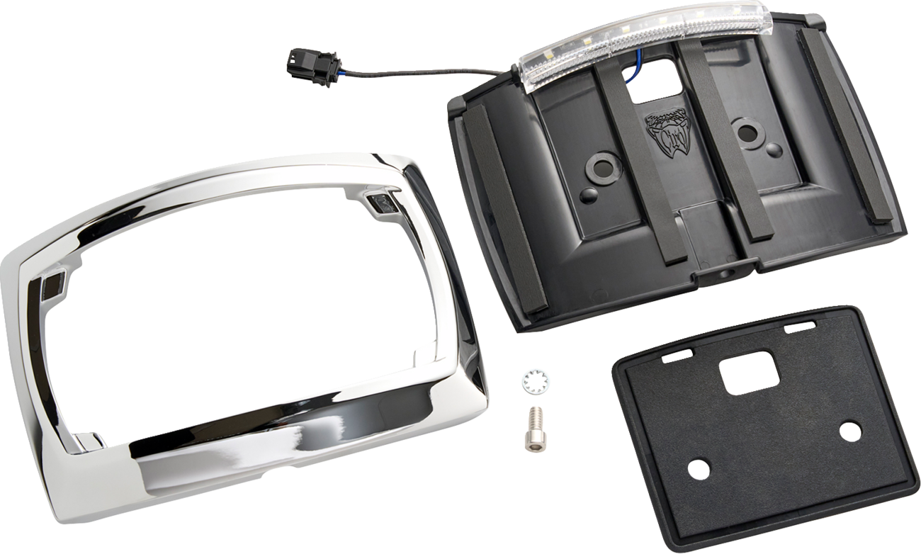 Ciro Curved LED Chrome License Plate Frame for 2023-2025 Harley Touring M8 40500